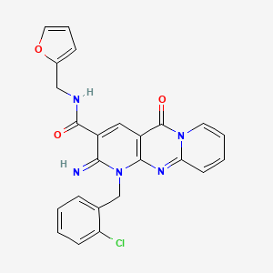 7-[(2-chlorophenyl)methyl]-N-[(furan-2-yl)methyl]-6-imino-2-oxo-1,7,9-triazatricyclo[8.4.0.0^{3,8}]tetradeca-3(8),4,9,11,13-pentaene-5-carboxamide