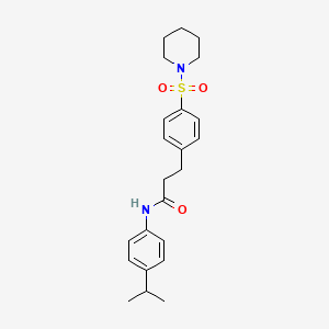 molecular formula C23H30N2O3S B11124567 3-[4-(piperidin-1-ylsulfonyl)phenyl]-N-[4-(propan-2-yl)phenyl]propanamide 