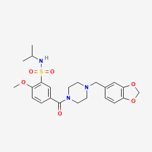 5-{[4-(1,3-benzodioxol-5-ylmethyl)piperazin-1-yl]carbonyl}-2-methoxy-N-(propan-2-yl)benzenesulfonamide