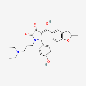 1-[3-(diethylamino)propyl]-3-hydroxy-5-(4-hydroxyphenyl)-4-[(2-methyl-2,3-dihydro-1-benzofuran-5-yl)carbonyl]-1,5-dihydro-2H-pyrrol-2-one