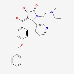 molecular formula C29H31N3O4 B11124621 4-{[4-(benzyloxy)phenyl]carbonyl}-1-[2-(diethylamino)ethyl]-3-hydroxy-5-(pyridin-3-yl)-1,5-dihydro-2H-pyrrol-2-one 