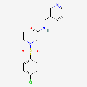 molecular formula C16H18ClN3O3S B11124623 2-(N-Ethyl4-chlorobenzenesulfonamido)-N-[(pyridin-3-YL)methyl]acetamide 