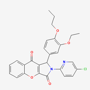 molecular formula C27H23ClN2O5 B11124628 2-(5-Chloropyridin-2-yl)-1-(3-ethoxy-4-propoxyphenyl)-1,2-dihydrochromeno[2,3-c]pyrrole-3,9-dione 