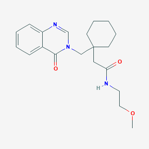 molecular formula C20H27N3O3 B11124641 N-(2-methoxyethyl)-2-(1-{[4-oxo-3(4H)-quinazolinyl]methyl}cyclohexyl)acetamide 