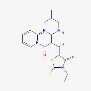 3-[(Z)-(3-ethyl-4-oxo-2-thioxo-1,3-thiazolidin-5-ylidene)methyl]-2-[(2-methylpropyl)amino]-4H-pyrido[1,2-a]pyrimidin-4-one