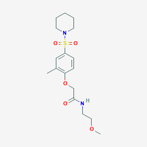 N-(2-Methoxyethyl)-2-[2-methyl-4-(piperidine-1-sulfonyl)phenoxy]acetamide