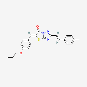 molecular formula C23H21N3O2S B11124679 (5Z)-2-[(E)-2-(4-methylphenyl)ethenyl]-5-(4-propoxybenzylidene)[1,3]thiazolo[3,2-b][1,2,4]triazol-6(5H)-one 