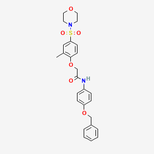 molecular formula C26H28N2O6S B11124699 N-[4-(benzyloxy)phenyl]-2-[2-methyl-4-(morpholin-4-ylsulfonyl)phenoxy]acetamide 