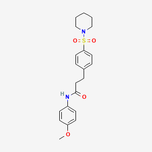 N-(4-methoxyphenyl)-3-[4-(piperidin-1-ylsulfonyl)phenyl]propanamide