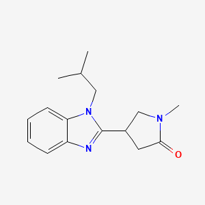 molecular formula C16H21N3O B11124745 1-methyl-4-[1-(2-methylpropyl)-1H-benzimidazol-2-yl]pyrrolidin-2-one 