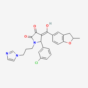 5-(3-chlorophenyl)-3-hydroxy-1-[3-(1H-imidazol-1-yl)propyl]-4-[(2-methyl-2,3-dihydro-1-benzofuran-5-yl)carbonyl]-1,5-dihydro-2H-pyrrol-2-one