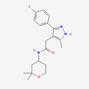 N-(2,2-dimethyltetrahydro-2H-pyran-4-yl)-2-[5-(4-fluorophenyl)-3-methyl-1H-pyrazol-4-yl]acetamide