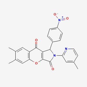 6,7-Dimethyl-2-(4-methylpyridin-2-yl)-1-(4-nitrophenyl)-1,2-dihydrochromeno[2,3-c]pyrrole-3,9-dione