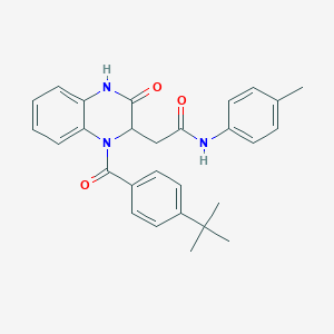 2-{1-[(4-tert-butylphenyl)carbonyl]-3-oxo-1,2,3,4-tetrahydroquinoxalin-2-yl}-N-(4-methylphenyl)acetamide