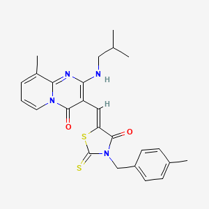 9-methyl-3-{(Z)-[3-(4-methylbenzyl)-4-oxo-2-thioxo-1,3-thiazolidin-5-ylidene]methyl}-2-[(2-methylpropyl)amino]-4H-pyrido[1,2-a]pyrimidin-4-one