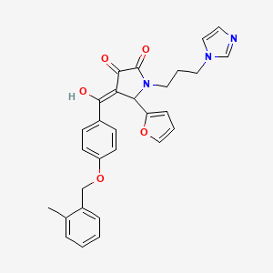 5-(furan-2-yl)-3-hydroxy-1-[3-(1H-imidazol-1-yl)propyl]-4-({4-[(2-methylbenzyl)oxy]phenyl}carbonyl)-1,5-dihydro-2H-pyrrol-2-one