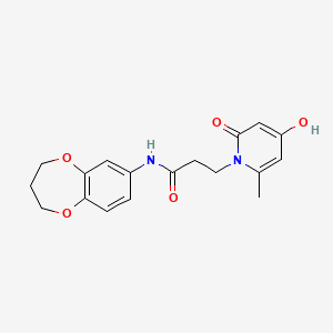 N-(3,4-dihydro-2H-1,5-benzodioxepin-7-yl)-3-[4-hydroxy-2-methyl-6-oxo-1(6H)-pyridinyl]propanamide