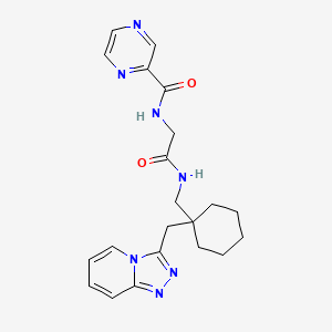 N-[2-oxo-2-({[1-([1,2,4]triazolo[4,3-a]pyridin-3-ylmethyl)cyclohexyl]methyl}amino)ethyl]-2-pyrazinecarboxamide