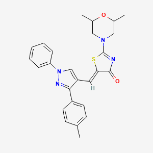 (5Z)-2-(2,6-dimethylmorpholin-4-yl)-5-{[3-(4-methylphenyl)-1-phenyl-1H-pyrazol-4-yl]methylidene}-1,3-thiazol-4(5H)-one