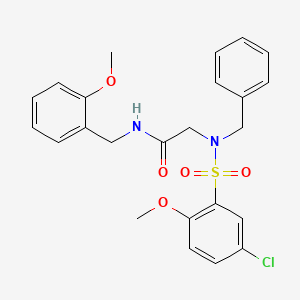 molecular formula C24H25ClN2O5S B11124895 N~2~-benzyl-N~2~-[(5-chloro-2-methoxyphenyl)sulfonyl]-N-(2-methoxybenzyl)glycinamide 