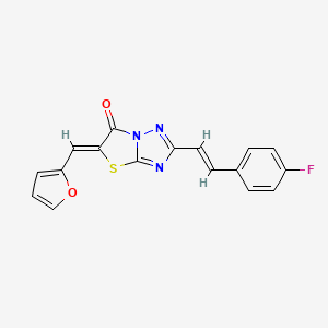 molecular formula C17H10FN3O2S B11124909 (5Z)-2-[(E)-2-(4-fluorophenyl)ethenyl]-5-(furan-2-ylmethylidene)[1,3]thiazolo[3,2-b][1,2,4]triazol-6(5H)-one 