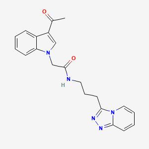 2-(3-acetyl-1H-indol-1-yl)-N-(3-[1,2,4]triazolo[4,3-a]pyridin-3-ylpropyl)acetamide