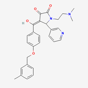 molecular formula C28H29N3O4 B11124912 1-[2-(dimethylamino)ethyl]-3-hydroxy-4-({4-[(3-methylbenzyl)oxy]phenyl}carbonyl)-5-(pyridin-3-yl)-1,5-dihydro-2H-pyrrol-2-one 