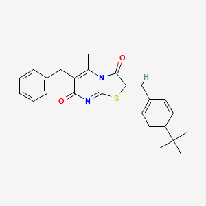 molecular formula C25H24N2O2S B11124930 (2Z)-6-benzyl-2-(4-tert-butylbenzylidene)-5-methyl-7H-[1,3]thiazolo[3,2-a]pyrimidine-3,7(2H)-dione 