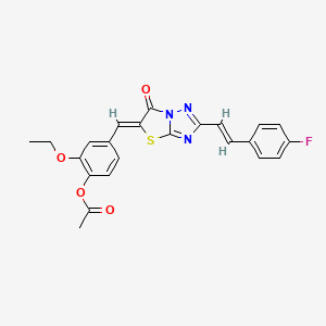 2-ethoxy-4-[(Z)-{2-[(E)-2-(4-fluorophenyl)ethenyl]-6-oxo[1,3]thiazolo[3,2-b][1,2,4]triazol-5(6H)-ylidene}methyl]phenyl acetate