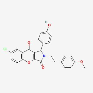 molecular formula C26H20ClNO5 B11124957 7-Chloro-1-(4-hydroxyphenyl)-2-[2-(4-methoxyphenyl)ethyl]-1,2-dihydrochromeno[2,3-c]pyrrole-3,9-dione 