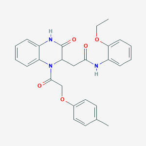 N-(2-ethoxyphenyl)-2-{1-[(4-methylphenoxy)acetyl]-3-oxo-1,2,3,4-tetrahydroquinoxalin-2-yl}acetamide