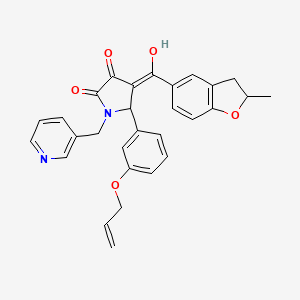 molecular formula C29H26N2O5 B11124980 3-hydroxy-4-[(2-methyl-2,3-dihydro-1-benzofuran-5-yl)carbonyl]-5-[3-(prop-2-en-1-yloxy)phenyl]-1-(pyridin-3-ylmethyl)-1,5-dihydro-2H-pyrrol-2-one 