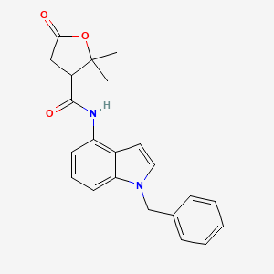 molecular formula C22H22N2O3 B11124990 N-(1-benzyl-1H-indol-4-yl)-2,2-dimethyl-5-oxotetrahydro-3-furancarboxamide 