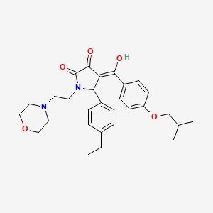 molecular formula C29H36N2O5 B11124999 5-(4-ethylphenyl)-3-hydroxy-4-{[4-(2-methylpropoxy)phenyl]carbonyl}-1-[2-(morpholin-4-yl)ethyl]-1,5-dihydro-2H-pyrrol-2-one 