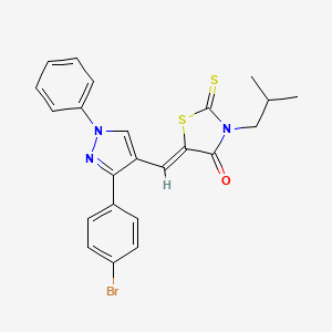 (5Z)-5-{[3-(4-bromophenyl)-1-phenyl-1H-pyrazol-4-yl]methylidene}-3-(2-methylpropyl)-2-thioxo-1,3-thiazolidin-4-one