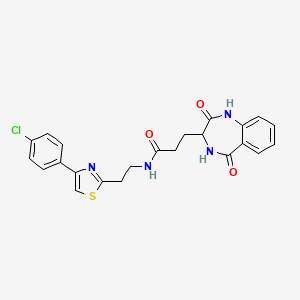 molecular formula C23H21ClN4O3S B11125015 N-{2-[4-(4-chlorophenyl)-1,3-thiazol-2-yl]ethyl}-3-(2,5-dioxo-2,3,4,5-tetrahydro-1H-1,4-benzodiazepin-3-yl)propanamide 