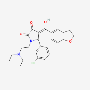 5-(3-chlorophenyl)-1-[2-(diethylamino)ethyl]-3-hydroxy-4-[(2-methyl-2,3-dihydro-1-benzofuran-5-yl)carbonyl]-1,5-dihydro-2H-pyrrol-2-one