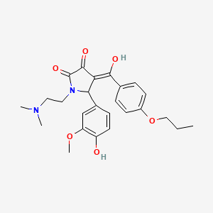 1-[2-(dimethylamino)ethyl]-3-hydroxy-5-(4-hydroxy-3-methoxyphenyl)-4-(4-propoxybenzoyl)-2,5-dihydro-1H-pyrrol-2-one