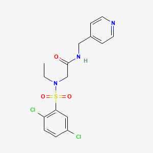 molecular formula C16H17Cl2N3O3S B11125023 2-[(2,5-Dichloro-benzenesulfonyl)-ethyl-amino]-N-pyridin-4-ylmethyl-acetamide 