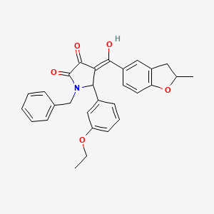 molecular formula C29H27NO5 B11125025 1-benzyl-5-(3-ethoxyphenyl)-3-hydroxy-4-[(2-methyl-2,3-dihydro-1-benzofuran-5-yl)carbonyl]-1,5-dihydro-2H-pyrrol-2-one 