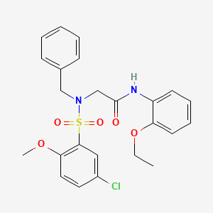 molecular formula C24H25ClN2O5S B11125051 N~2~-benzyl-N~2~-[(5-chloro-2-methoxyphenyl)sulfonyl]-N-(2-ethoxyphenyl)glycinamide 