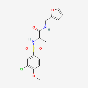 molecular formula C15H17ClN2O5S B11125057 2-(3-Chloro-4-methoxybenzenesulfonamido)-N-[(furan-2-YL)methyl]propanamide 