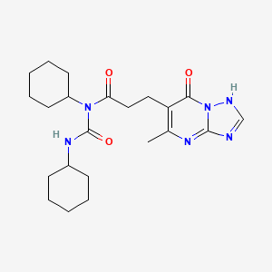 N-cyclohexyl-N-(cyclohexylcarbamoyl)-3-(5-methyl-7-oxo-4,7-dihydro[1,2,4]triazolo[1,5-a]pyrimidin-6-yl)propanamide