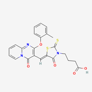 4-[(5Z)-5-{[2-(2-methylphenoxy)-4-oxo-4H-pyrido[1,2-a]pyrimidin-3-yl]methylidene}-4-oxo-2-thioxo-1,3-thiazolidin-3-yl]butanoic acid