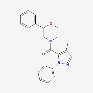 molecular formula C21H21N3O2 B11125068 (4-methyl-1-phenyl-1H-pyrazol-5-yl)(2-phenylmorpholin-4-yl)methanone 