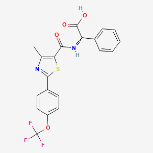 (2S)-[({4-methyl-2-[4-(trifluoromethoxy)phenyl]-1,3-thiazol-5-yl}carbonyl)amino](phenyl)ethanoic acid