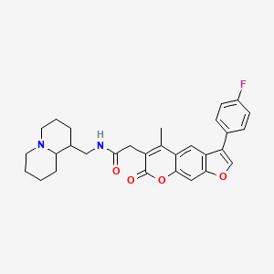 2-[3-(4-fluorophenyl)-5-methyl-7-oxo-7H-furo[3,2-g]chromen-6-yl]-N-(octahydro-2H-quinolizin-1-ylmethyl)acetamide