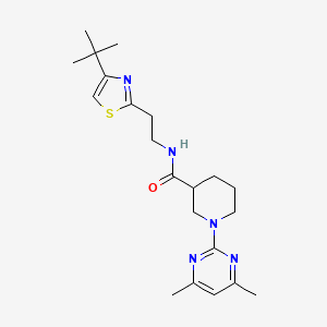 molecular formula C21H31N5OS B11125107 N-[2-(4-tert-butyl-1,3-thiazol-2-yl)ethyl]-1-(4,6-dimethylpyrimidin-2-yl)piperidine-3-carboxamide 