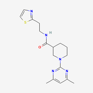 molecular formula C17H23N5OS B11125108 1-(4,6-dimethyl-2-pyrimidinyl)-N-[2-(1,3-thiazol-2-yl)ethyl]-3-piperidinecarboxamide 