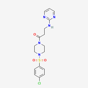 1-{4-[(4-Chlorophenyl)sulfonyl]piperazino}-3-(2-pyrimidinylamino)-1-propanone